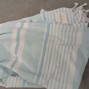 New Seafolly Blue and White Striped Towel
